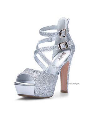 Crisscross Platform Chunky Heels Peep Toe Ankle Strap Sandals